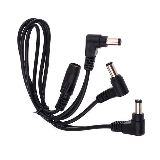 Adaptador de pedal de efectos para guitarra eléctrica, cable de alimentación de 9 V y 1 A, color negro 3 maneras