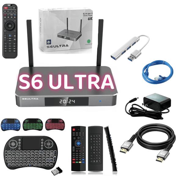 SuperBox S6 Ultra Fully Loaded,4G 128G Powerful Smart Box,Time Shift, Parental Control Time,Super Powerful TV Box with Voice Remote Control,2025 Newest Pack
