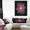 thumbnail image 1 of Shiny Light Pink Fractal Flower on Black - Floral Canvas Art Print, 1 of 3