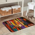 thumbnail image 2 of SPXUBZ Non Slip Flannel Polyester Floor Mat Colorful Wooden Pattern For Bathroom Kitchen Bedroom Decoration 31.5x19.7 inch, 2 of 5