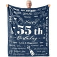 thumbnail image 1 of LHSHID 55th Birthday Gifts for Men Men 55th Birthday Decorations 55 Years Old Happy Birthday Blanket Birthday Gifts Ideas for Dad Husband Grandpa Soft Blanket 60"x80", 1 of 7
