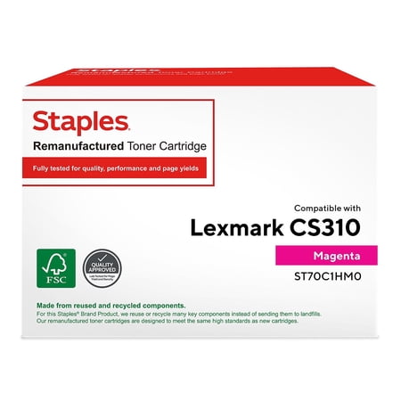 UPC: 0718103299367 | Staples Remanufactured Lexmark 70C1HM0/70C0H30 Magenta Toner Cartridge HiYield 24298929