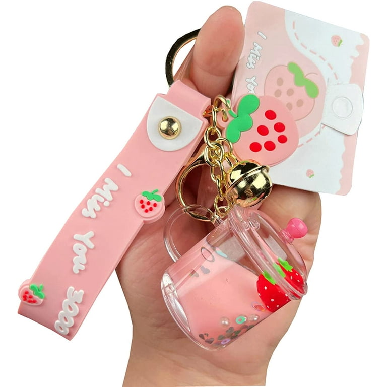 Bulk Price Cartoon Fruit Headset Strawberry Keychain Pendant Apple Cherry  Cute Bag Car Keychains Accessories Gift From Franky16, $0.61