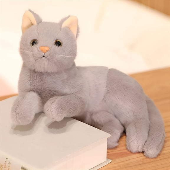 BESTSKY Baby Gift Lying Cat Plush – 30cm Stuffed Animal Kids Birthday Toy Home Decor