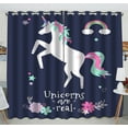 thumbnail image 1 of Cortina opaca ABPHQTO con ojales de unicornio y flores 130x210 cm (dos piezas), 1 of 1