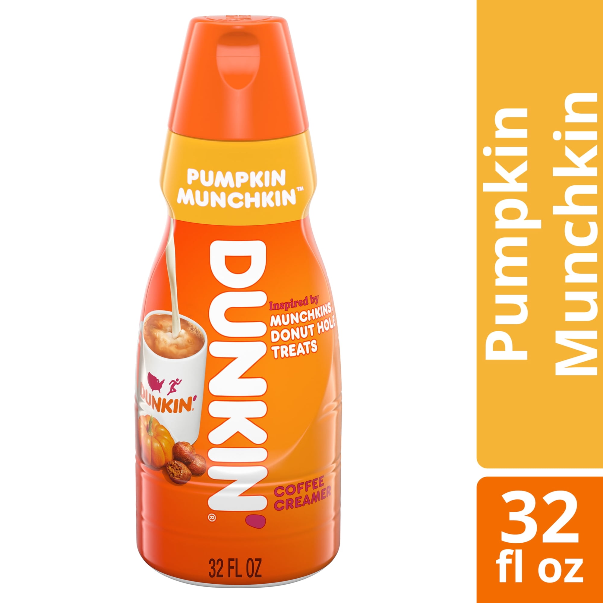 Dunkin' Pumpkin MUNCHKIN Coffee Creamer, 32 fl oz Bottle