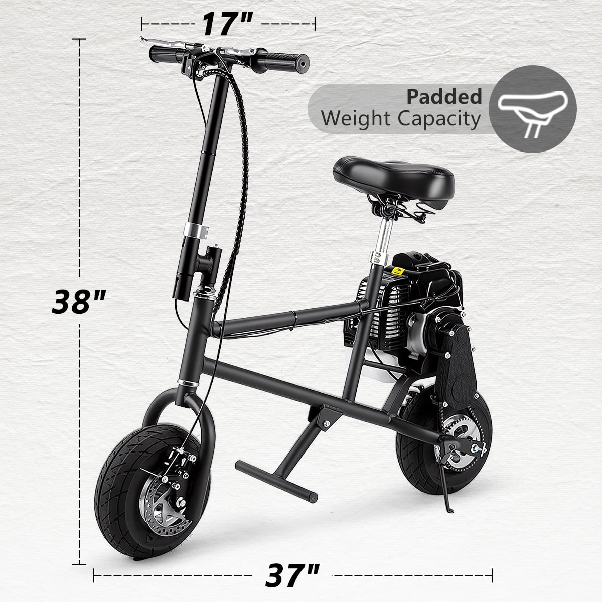 TOXOZERS Mini Bike,49cc Gas Dirt Bike for Teens & Adults with 10 Inch Tires,Pull Start, EPA Approved,Top Speed 25mph,