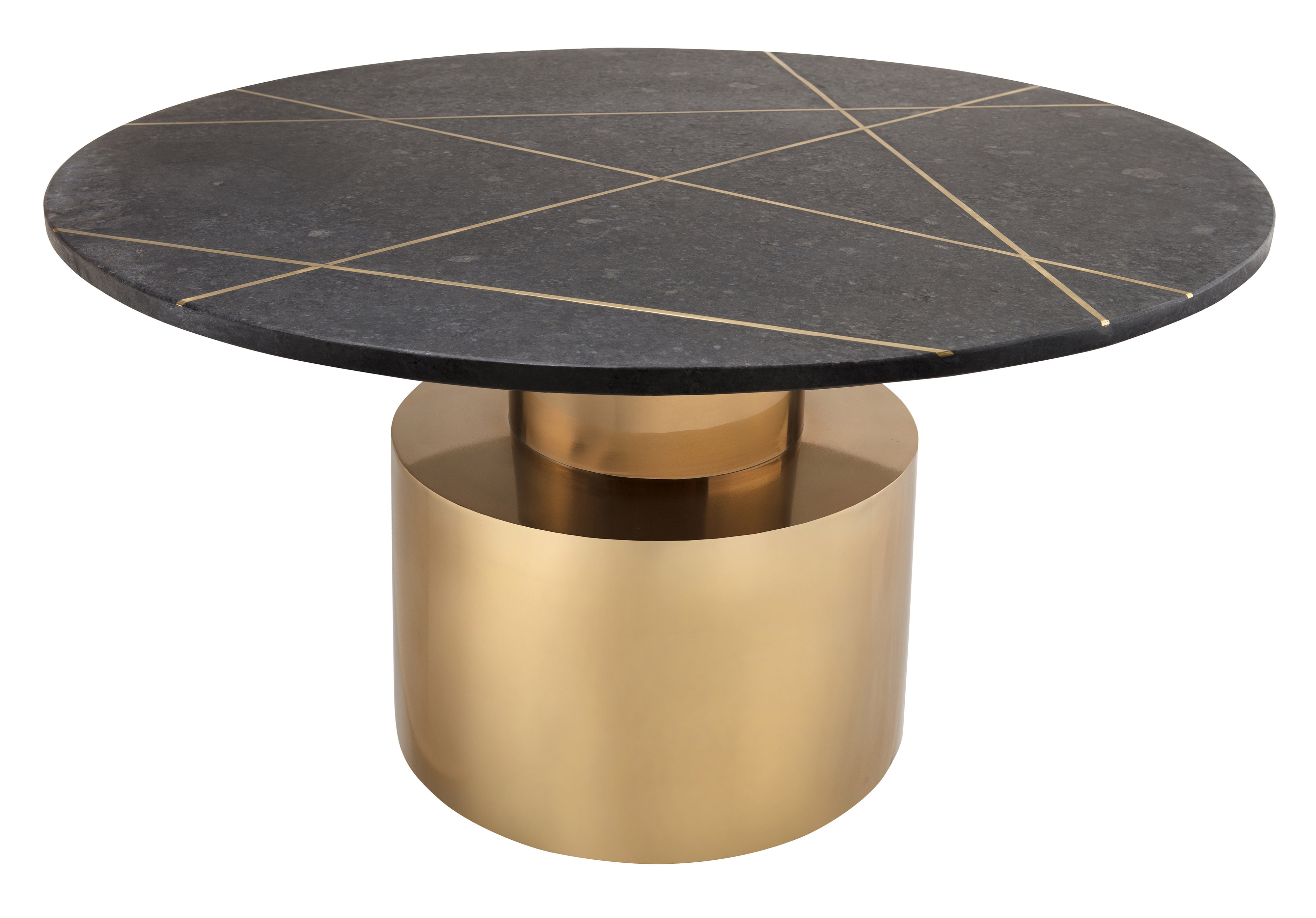 Terzo Round Black Marble Cocktail Table by TOV Furniture