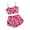 A-Hot Pink36, variant on Womens Pajama Set Lace Trim Lettuce Hem Top and Shorts Nightwear Sleepwear Spring Casual Homewear