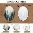 thumbnail image 3 of Canvas Wall Art Green Pine Pine Tree Forest Snow Scene Winter Nature Snowflakes Pine Oval Framed Canvas Prints Cottagecore Wall Hanging Decor for Home Office Gift 8.6"x11.4", 3 of 7
