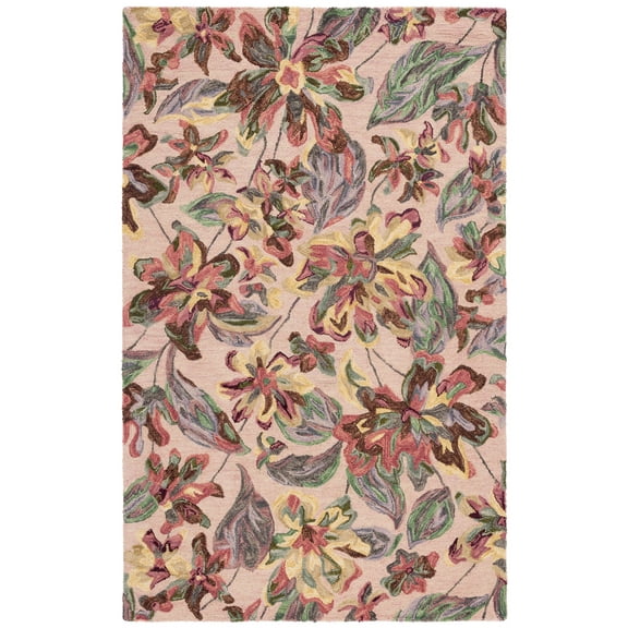 SAFAVIEH Blossom Tina Floral Area Rug, Pink/Gold, 5' x 8'