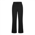 thumbnail image 7 of Sentmoon Womens Sweatpants Loose Fit Elastic Waist Drawstring Side Pockets Flare-Leg Solid Color Palazzo Pants Activewear Delightful Womens for Matching Skirts or Keeping Warm Black M, 7 of 7