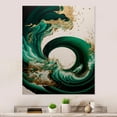 thumbnail image 2 of Designart Emerald Green And Gold Abstract Waves IV Canvas Wall Art, 2 of 5