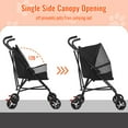 thumbnail image 4 of Dkelincs 4 Wheels Foldable Pet Stroller Dog Cat Stroller with Handlebars Breathable Mesh & Leash Seat Belt, Black, 4 of 7
