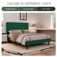 thumbnail image 5 of Einfach Queen Size Platform Bed Frame with Upholstered Velvet Vertical Headboard, Green, 5 of 7