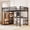 Wood, variant on Leumius Queen Size Metal Loft Bed with Built-in Wardrobe,Heavy Duty Loft Bed Frame with Desk and Storage Shelves,Space-Saving,Wood