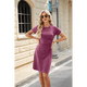 thumbnail image 2 of Vestido de Cuello Redondo y Corta Color Vino Tinto S, 2 of 10