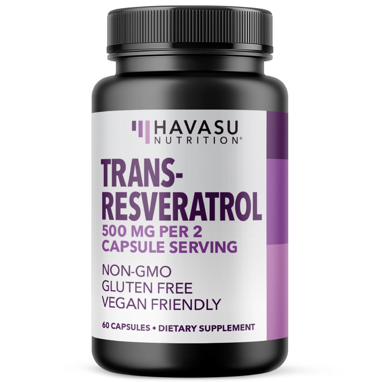 Havasu Nutrition Resveratrol Capsules, Dietary Supplements with Trans-Resveratrol, 500 mg, 60 Count