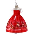thumbnail image 4 of Robe de Noël Formelle pour Petites Filles, Robe de Fête pour Tout-Petits, Robe Florale d'Automne Taille 6, Robes Florales pour Vêtements d'Enfants Imprimées Rouges 4-5 Ans, 4 of 7