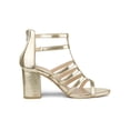 thumbnail image 4 of BLISSFUL STEP Women's Shoes Strappy Roman Block Heel Sandals Gold 7.5, 4 of 9