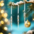 thumbnail image 4 of 3Pcs Christmas Icicle Ornaments for Christmas Tree Decorations, Hanging Acrylic Crystal Christmas Ornaments 5.7" Clear Plastic Icicles for Christmas Tree, Winter Wonderland Decorations Supplies, 4 of 6