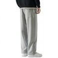 thumbnail image 4 of Men's Casual Pants Men's Spring And Autumn Plus Loose Casual Pure Straight Leg Sweatpants Knit Pants Grey 3XL, 4 of 4