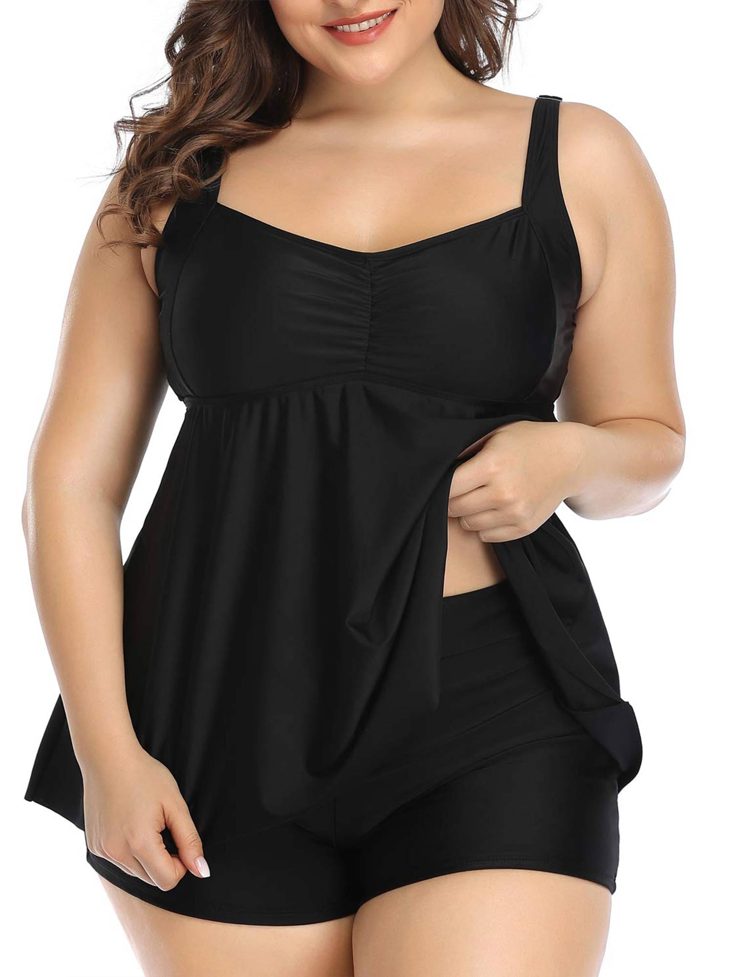 Lionel Green Street Blive skør undersøgelse Plus Size Tankini Swimsuits for Women Tummy Control Two Piece Bathing Suits  with Shorts Slimming Swimwear - Walmart.com