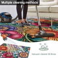 thumbnail image 5 of Boho Teal Flower Outdoor Rug for Patio/Deck/Porch, Non-Slip Large Area Rug 4 x 6 Ft, Spring Bohemia Chic Red Yellow Floral Indoor Outdoor Rugs Washable Area Rugs, Reversible Camping Rug Carpet Runner, 5 of 8