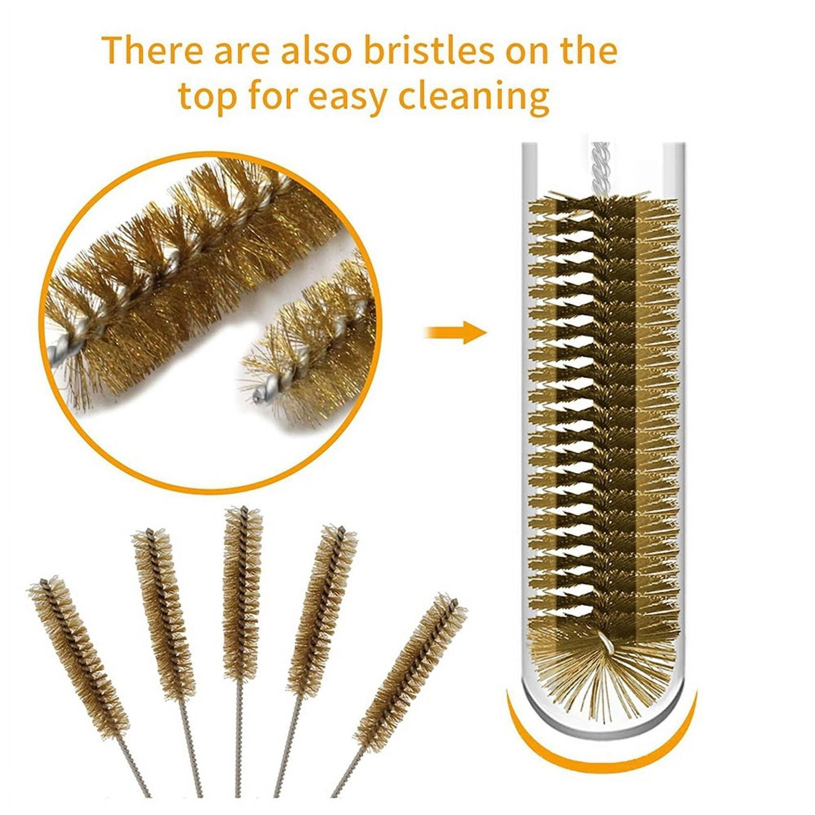 14Pcs Brass Wire Tube Brushes Bottle Brush Set,Wire Brushes for Cleaning,Wire Pipe Cleaner Bore Brush Cleaning