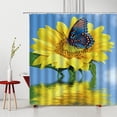 thumbnail image 6 of Sunflower Butterfly Shower Curtain Flowers Black And White Stripes Floral Landscape Polyester Fabric Bathroom ration, 6 of 7