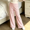 thumbnail image 2 of YUANxueke Girls Elastic Waist Pants Casual Striped Outdoor Straight Leg Soft Comfy Trousers for 4-16 Years, 2 of 6