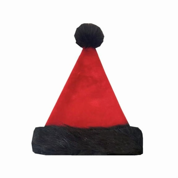 Christmas Santa Hat Unisex Comfortable Red and Black Adult & Teenagers Christmas Hat for Festival Holiday Party