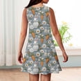 thumbnail image 5 of YOUYEDIAN Easter Girls Sleeveless Dress Casual Cute Elegant Bunny Print Crew Neck A-Line Dresses Summer Flowy Sundresses (Light Gray, 11-12 Years), 5 of 5