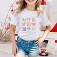 thumbnail image 2 of PMVFHDE T-Shirts pour Filles T-Shirts Graphiques d'Été pour Filles Hauts d'Été pour Filles 2025 Garçon et Fille Imprimé Décontracté Col Rond Manches Courtes T-Shirt Blanc, 8-9 Ans, 2 of 4