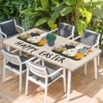 thumbnail image 2 of Easter Eggs Table Cloths for 3 Foot Rectangle Tables, Rabbit Spring Botanical Wildflowers Bunny Beige Patio Waterproof Elastic Fitted Tablecloths, Washable Rectangular Table Cover for Camping, 2 of 8