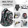 thumbnail image 4 of Yspwyqan Panda Floral Backpack Set for School Kids, Lunch Box Set 4Pcs Large Capacity Girls Backpack Padded Straps Front Pocket Trendy Daypack for Ages 8-15 Travel, 4 of 7