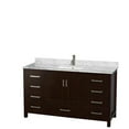 thumbnail image 2 of Wyndham Collection Sheffield 60" Marble Single Bathroom Vanity in White/Espresso, 2 of 3