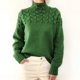 thumbnail image 1 of Suéteres de cuello alto para mujer Suéter de punto holgado Suéter grueso Moda Otoño Invierno Jersey de manga larga con tejido de cable, 1 of 5