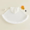 thumbnail image 4 of Halloween Hooded Poncho for Kids Fluffy Pumpkin Face Hooded Poncho (White), 4 of 7