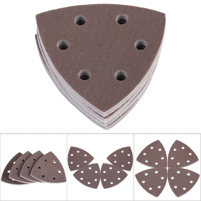 Papel De Lija Triangular, 4 Hojas De Papel De Lija De Esponja De 6 Agujeros, Herramientas De Pulido De Papel De Lija De Disco Triangular, Esponjas De Lijado