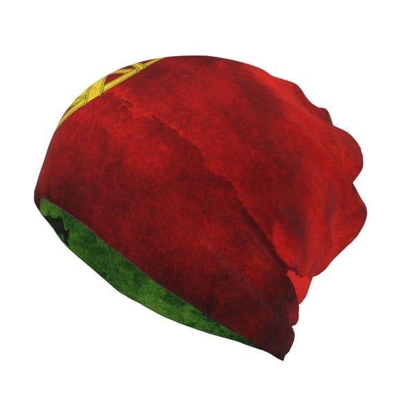 Women Portugal Portuguese Flag Slouchy Beanie Hat Stretch Turban Hats Headwear Caps Baggy Skull Sleep Scarf