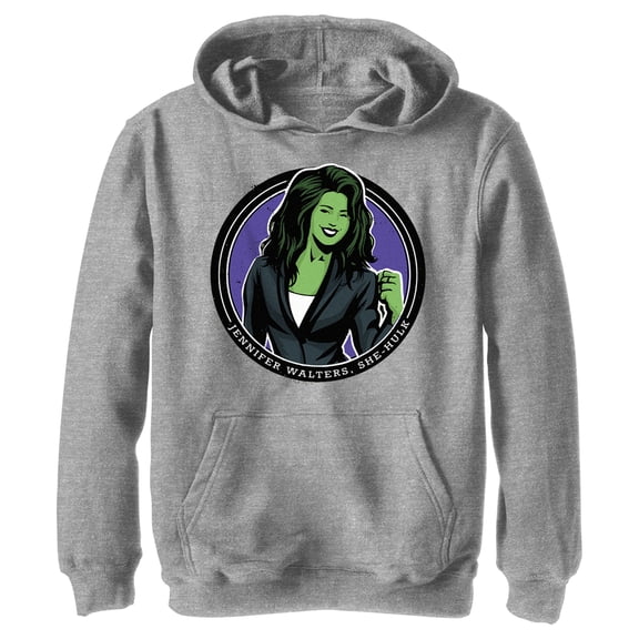 Boy's She-Hulk: Attorney at Law Hero Lawyer Pull Over Hoodie Athletic Heather Medium
