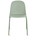 thumbnail image 4 of Set of 2 Stackable Dining Kitchen Chairs Plastic Armless Side with Back Curved Round Shape Chrome Metal Legs Indoor Outdoor Patio Green, 4 of 12