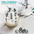 thumbnail image 5 of Hearts & Crafts Candle Wicks - 100% Natural Cotton, Pre-Waxed, 6" DIY Candle Making Wicks, 100 Wicks + 2 Centering Devices, 5 of 7