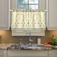 thumbnail image 2 of Yayeee Kitchen Curtains Tier Pair Light Filtering 27"x24" Rod Pocket Short Cafe Window Panel, Light Green Geometric, 2 of 7