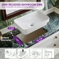 thumbnail image 5 of DV-1V0047 DeerValley Ally 19'' x 12'' Drop-In Bathroom Sink Semi-Recessed Vessel Sink Rectangular Above Counter Basin, 5 of 15