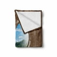 thumbnail image 2 of Outhouse Soft Flannel Fleece Throw Blanket, Heart Window View from Wooden Rustic Farm Barn Shed Chalk Art Image, Cozy Plush for Indoor and Outdoor Use, 70" x 90", Brown Blue and Green, by Ambesonne, 2 of 6