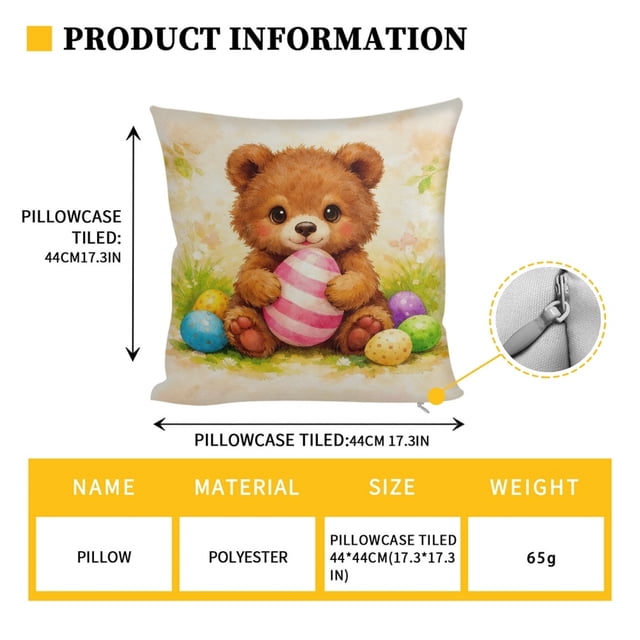 Easter Pillow Covers for Decorative Throw Pillows for Men Women 18X18 Inch Blank White Polyester Pillowcase for Drawing