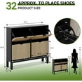 thumbnail image 2 of Shoe Storage Cabinet with 4 Flip Drawers, Farmhouse Fluted Shoe Organizer with Metal Legs, Freestanding Hidden Slim Narrow Shoe Rack for Entryway, Foyer, Hallway, 2 of 8