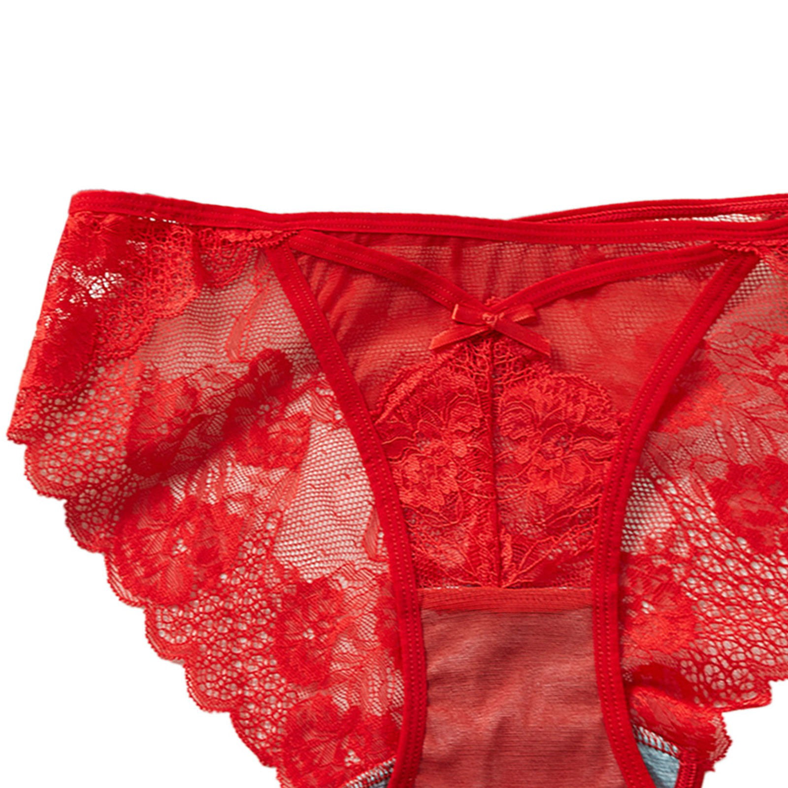Comfortable Intimate Female Underpants Womens Red Lace Breathable